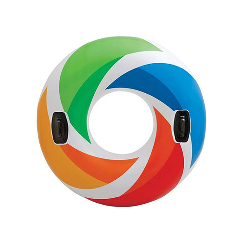 Надувной круг Intex Цветной Вихрь с ручками 58202