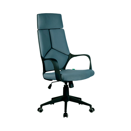 Кресло Riva Chair 8989 Чёрный пластик/Серая ткань (60)