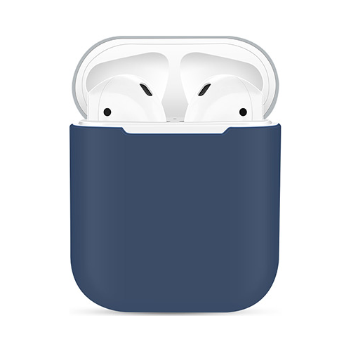 Чехол силиконовый Eva для наушников Apple AirPods 1/2 - Синий/Серый (CBAP03BLG)