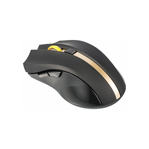 Мышь Oklick 495MW черный/золотистый оптическая (1600dpi) беспроводная USB (6but)