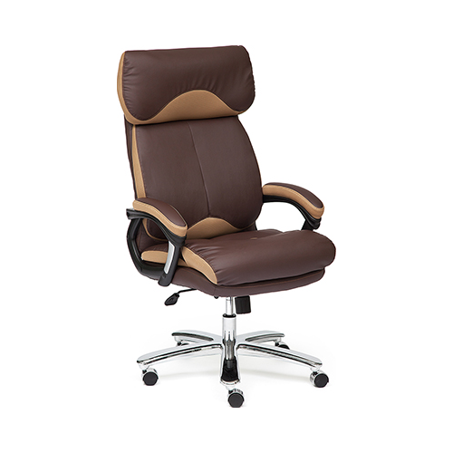 Офисное кресло Tetchair GRAND (кож/зам/ткань коричневый/бронзовый 36-36/21)