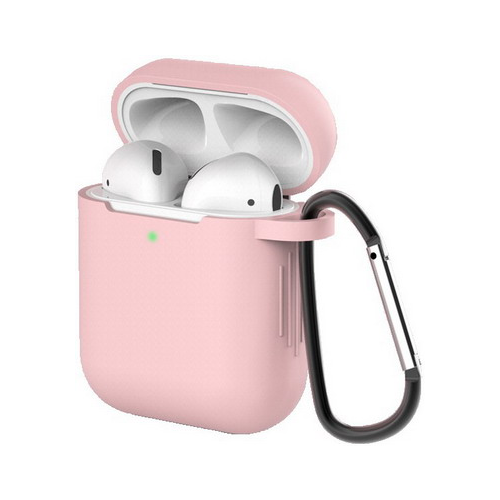 Чехол для наушников Eva для Apple AirPods 1/2 с карабином - Розовый (CBAP40P)