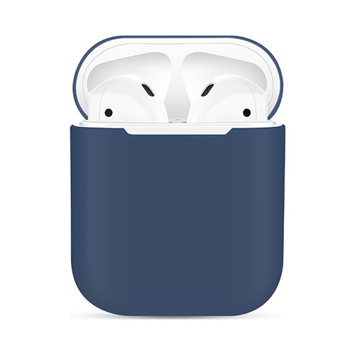 Чехол силиконовый Eva для наушников Apple AirPods 1/2 - Темно-Синий (CBAP03DBL)
