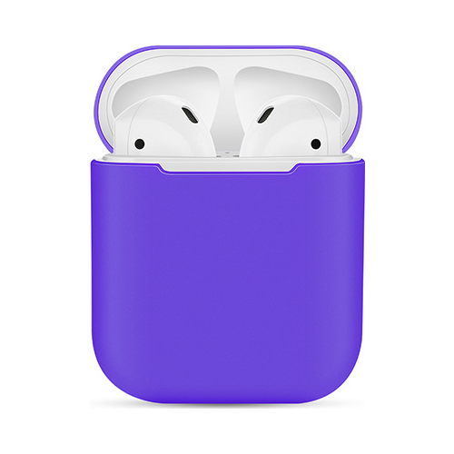 Чехол силиконовый Eva для наушников Apple AirPods 1/2 - Темно-Фиолетовый (CBAP03DPR)