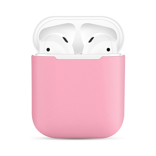 Чехол силиконовый Eva для наушников Apple AirPods 1/2 - Розовый/Белый (CBAP03PW)