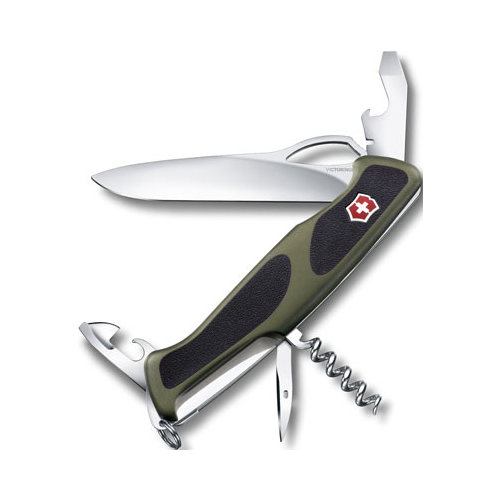 Нож перочинный Victorinox RangerGrip 61 130 мм 11 функций с фиксатором лезвия зелёный с чёрным