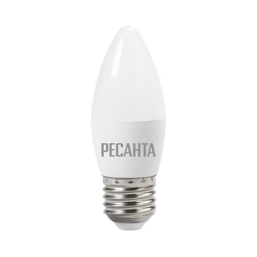 Лампа Ресанта LL-R-C37-6W-230-4K-E27 (свеча 6Вт нейтр. Е27) белый