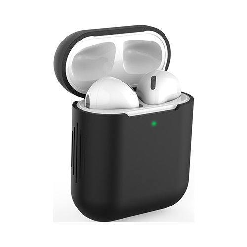 Чехол силиконовый Eva для наушников Apple AirPods 1/2 - Черный (CBAP04B)