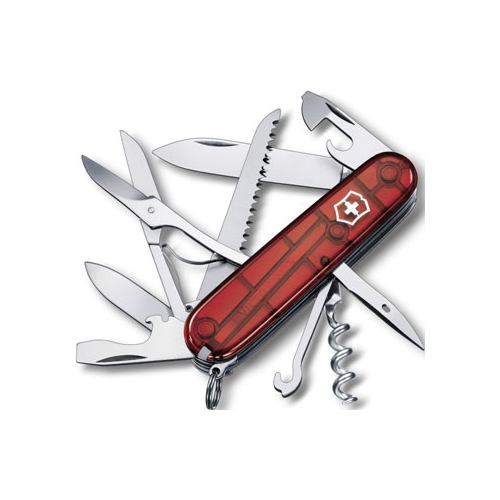 Нож перочинный Victorinox Huntsman 91 мм 15 функций полупрозрачный красный