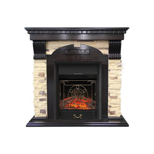 Каминокомплект Royal Flame Dublin арочный сланец с очагом Majestic Black (венге) (64879239)