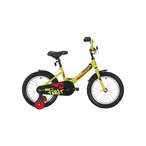 Велосипед Novatrack 12'' TWIST салатовый тормоз нож. корот.крылья полная защита цепи