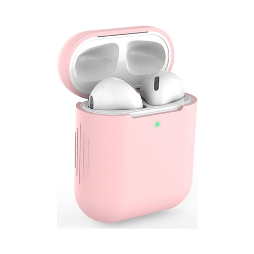 Чехол силиконовый Eva для наушников Apple AirPods 1/2 - Розовый (CBAP04P)