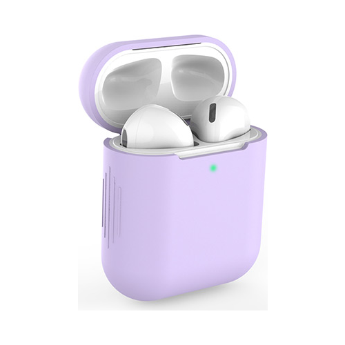 Чехол силиконовый Eva для наушников Apple AirPods 1/2 - Фиолетовый (CBAP04PR)