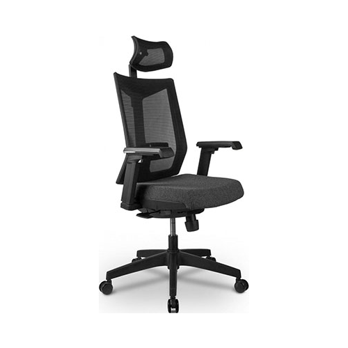 Кресло Riva Chair T27H Серая ткань (STI-01)/Чёрная сетка BTC-01