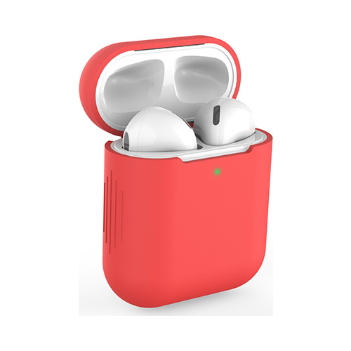 Чехол силиконовый Eva для наушников Apple AirPods 1/2 - Красный (CBAP04R)
