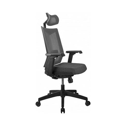 Кресло Riva Chair T27H Серая ткань (STI-01)/Серая сетка BTC-06