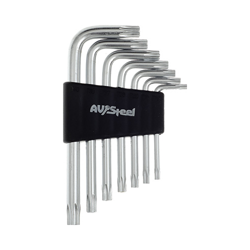 Набор ключей AV Steel Г-образных TORX с отверстием TH10-TH40 7 предм. AV-367307