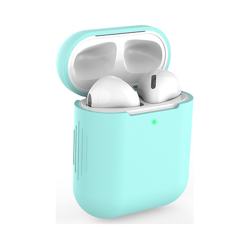 Чехол силиконовый Eva для наушников Apple AirPods 1/2 - Бирюзовый (CBAP04TQ)