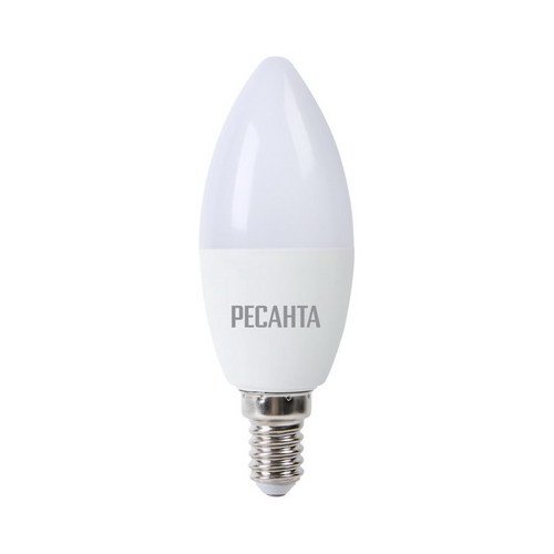 Лампа Ресанта LL-R-C37-7W-230-4K-E14 (свеча 7Вт нейтр. Е14) белый