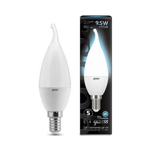 Лампа GAUSS LED Candle tailed E 14 9.5W 4100 K 104101210