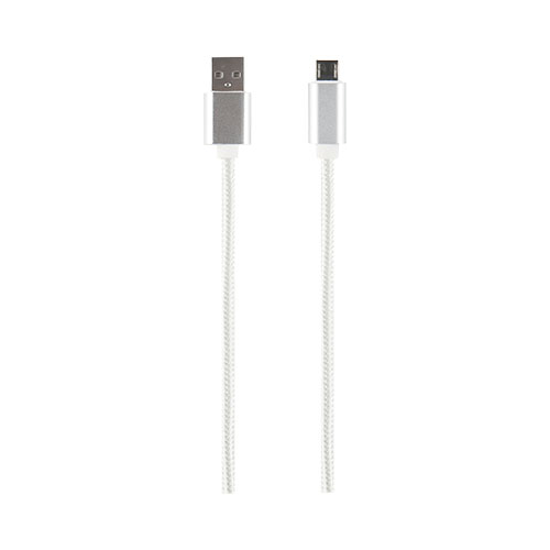 Кабель Red Line USB-micro USB 2.4А нейлон. оплетка белый (мягкий футляр)