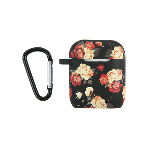 Силиконовый чехол для зарядного кейса Airpods Red Line Space Flower дизайн 1