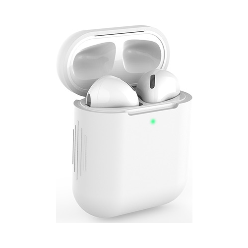 Чехол силиконовый Eva для наушников Apple AirPods 1/2 - Белый (CBAP04W)