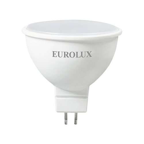 Лампа светодиодная Eurolux LL-E-MR16-7W-230-2 7K-GU5.3 (рефлектор 7Вт тепл. GU5.3) белый