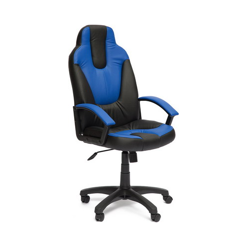 Кресло Tetchair NEO (2) (кож/зам черный синий PU C-36-6/PU C 36-39)