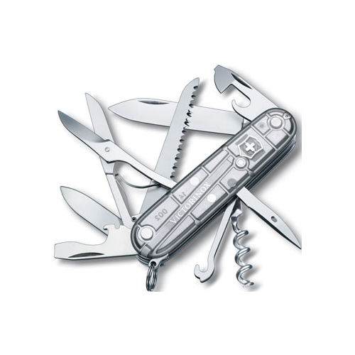 Нож перочинный Victorinox Huntsman 91 мм 15 функций полупрозрачный серебристый