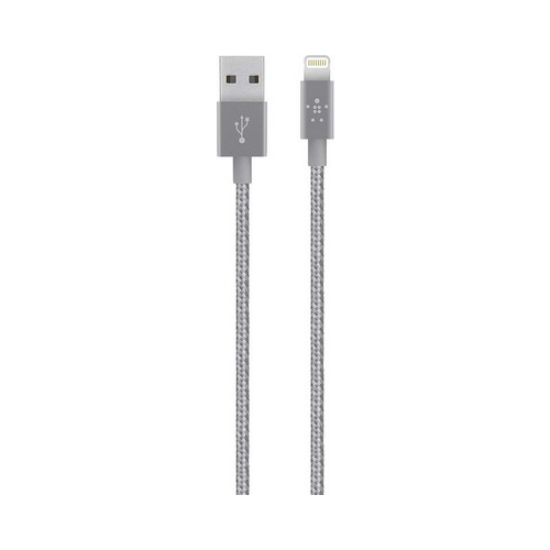 Кабель Belkin USB папа/8-pin lightning папа 1 2м серый (F8J144bt04-GRY)