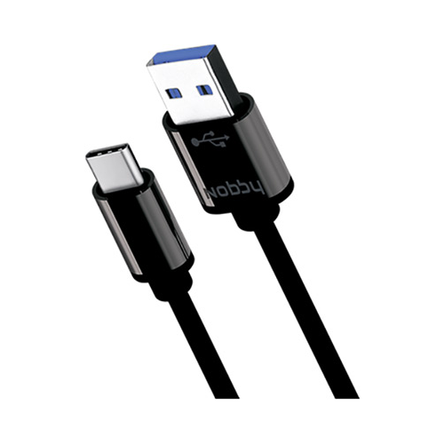 Кабель Nobby Comfort Type C - USB 3.0 - 2.1A 1 м черн. 014-001