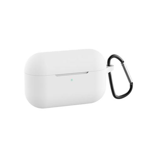 Чехол силиконовый Eva для наушников Apple AirPods Pro с карабином - белый (CBAP302W)