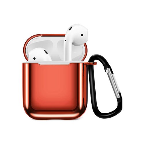 Чехол для наушников Eva Apple AirPods 1/2 с карабином - Красный (CBAP07R)