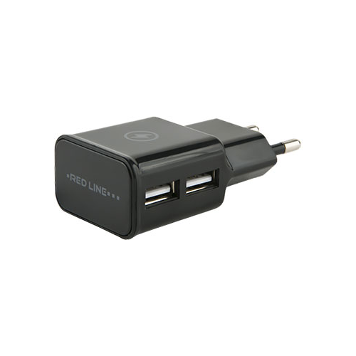 Сетевое зарядное устройство Red Line 2 USB (модель NT-2A) 2.1A черный