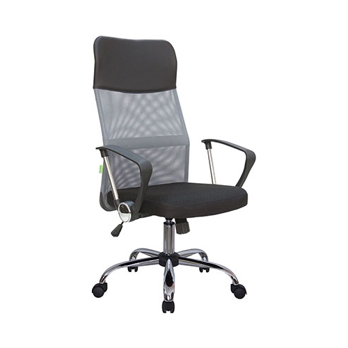 Кресло Riva Chair 8074 Чёрная ткань/Серая сетка (DW-04)
