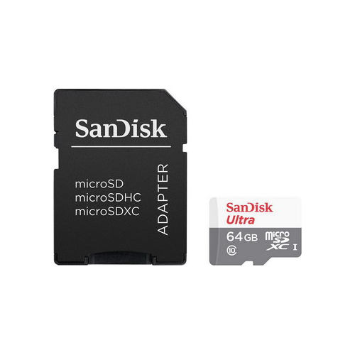 Карта памяти Sandisk 64 GB microSDXC Class 10 Ultra 80 MB/s (SD адаптер) SDSQUNS-064 G-GN3MA