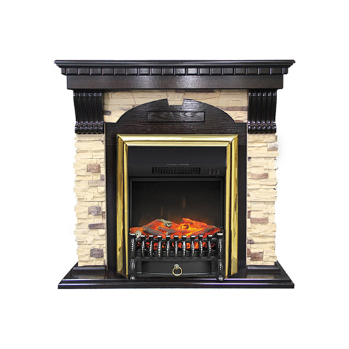 Каминокомплект Royal Flame Dublin арочный сланец с очагом Fobos FX BR (темный дуб) 56211164923894