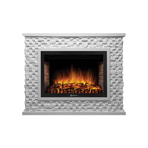 Каминокомплект Electrolux EFP/P- 3020LS с порталом Firelight Quadro 30 камень песчаник античный белый