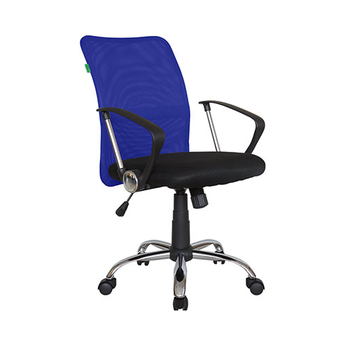 Кресло Riva Chair 8075 Чёрная ткань/Синяя сетка