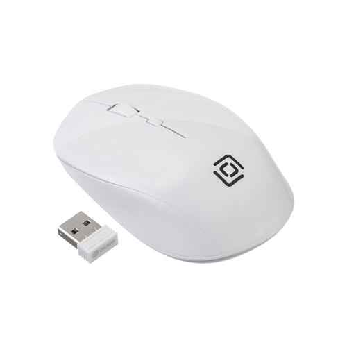 Беспроводная мышь Oklick 565MW glossy белый оптическая (1000dpi) беспроводная USB (3but)