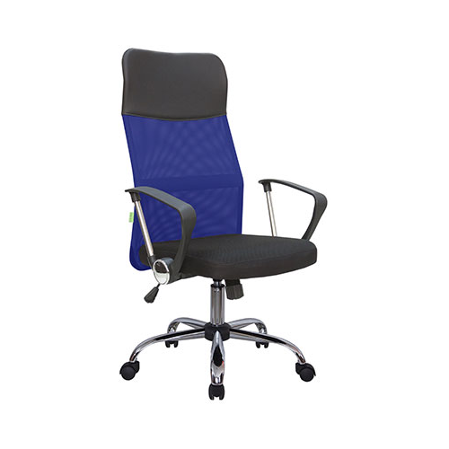 Кресло Riva Chair 8074 Чёрная ткань/Синяя сетка