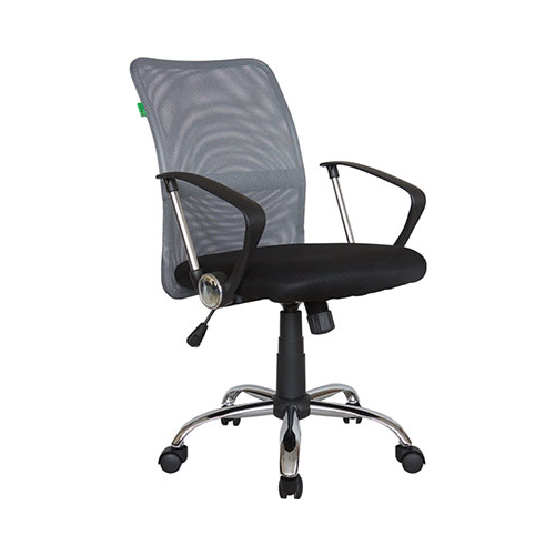 Кресло Riva Chair 8075 Чёрная ткань/Серая сетка (DW-04)