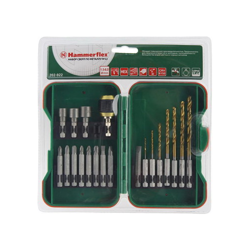 Сверло Hammer 202-922 DR set No 22 20шт