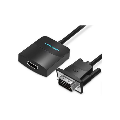 Мультимедиа-конвертер Vention VGA + аудио > HDMI гибкий черный