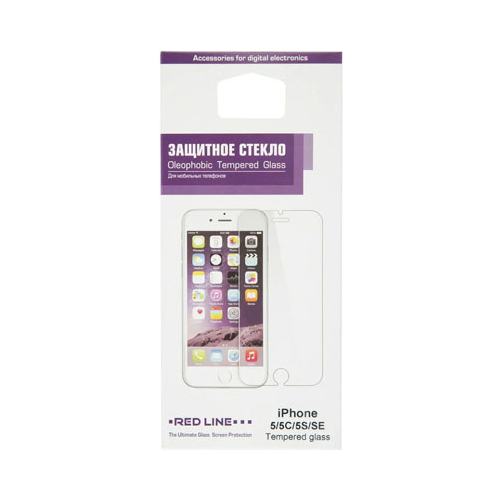 Защитное стекло Red Line iPhone 5/5C/5S/SE tempered glass