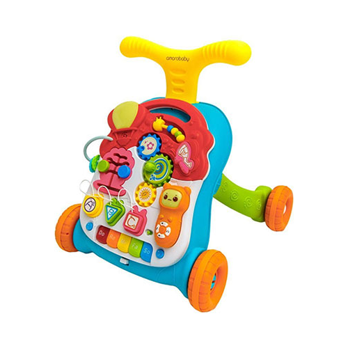 Каталка-ходунки со съемной игровой панелью и столиком Amarobaby (3в1) Study Walker AMARO-24SW-ZE