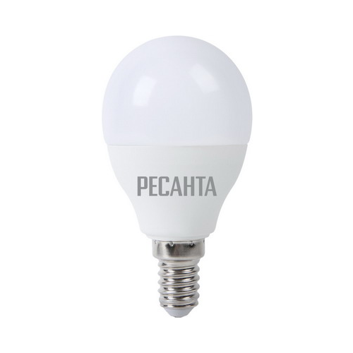 Лампа Ресанта LL-R-G45-7W-230-4K-E14 (шар 7Вт нейтр. Е14) белый