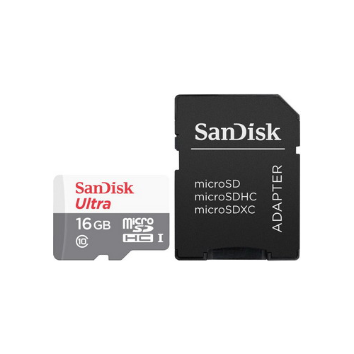 Карта памяти Sandisk 16 GB microSDHC Class 10 Ultra (SD адаптер) 80 MB/s SDSQUNS-016 G-GN3MA