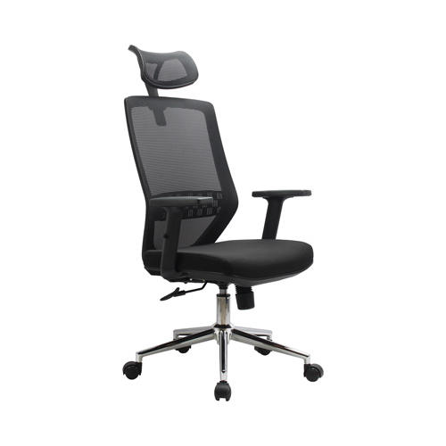 Кресло Riva Chair 833 H Чёрная сетка/Хром крестовина